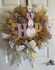 Easter Wreath Hop Rabbit  Mesh