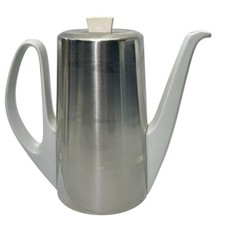Vintage Bauscher Weiden Bavaria German Coffee Pot with Removable Shell White