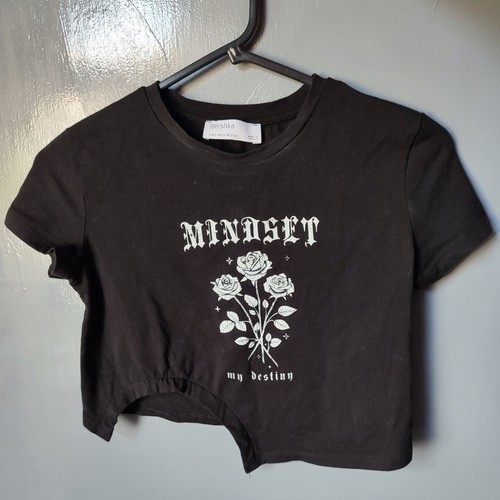 Bershka black cropped shirt - bershka,