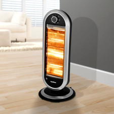 SupaWarm Deluxe Slim Oscillating Portable Halogen Heater 1200W - 3 Heat Settings