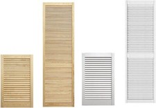 Wooden Louvered Door Pine Wood Front Cabinet Cupboard Wardrobe Natural or White