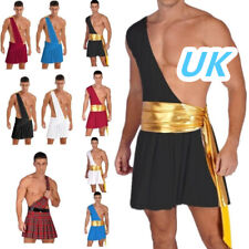 UK Mens Ancient Greek God Toga Costume Roman Knight Warrior Caesar Dress Up