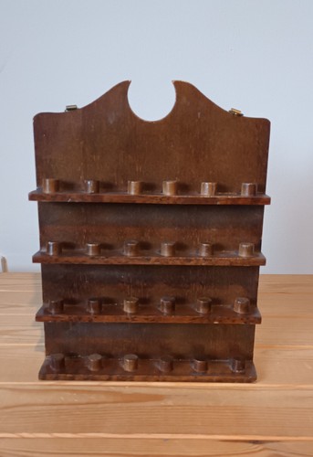 Vintage wooden thimble display - thimble,