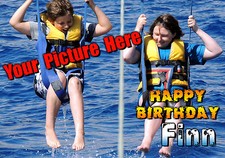 PERSONALISED Happy Birthday / Greeting card with YOUR PHOTO eg. family pets hols