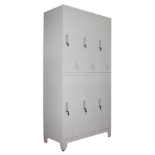 6 Door Locker Metal Storage Cabinet for School Gym Staff Locker Room UK Delivery