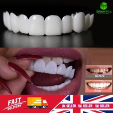 Snap On False Teeth Upper + Lower Dental Veneers Dentures Tooth Cover Set Hot UK