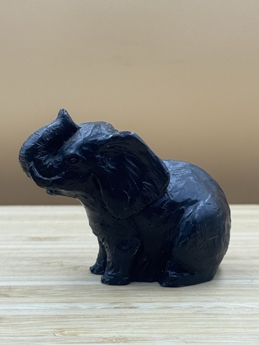 Coal mouse figurine handmade - coal,