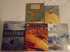 World History/Atlas/Encyclopaedia Five Book Collection Maps, Visual Guides Rare