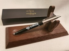 PARKER JOTTER BALLPOINT PEN BLACK, STAINLESS STEEL - ENGRAVED WITH emcor UK