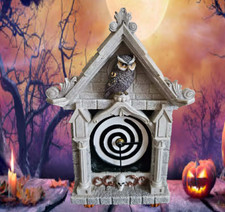 Tkmaxx Halloween Homesense Graveyard Mantle Clock Spiral Face With Owl