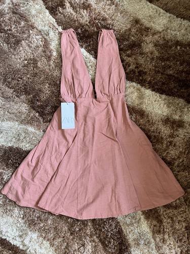 Zara short tied dress dusty - short,
