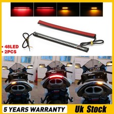2x Motorcycle LED Strip Light Rear Brake Turn Signal For Honda Suzuki Cafe Racer
