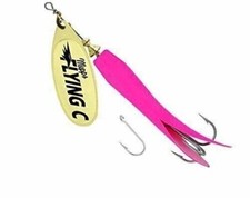 Mepps Flying C In Line Spinner 3 1/4" 5/8 Oz Hot Pink/Gold FC58TP HP-G