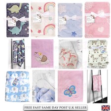 Baby Newborn Soft Fleece Blanket Pram Crib Moses Basket Girl Boy Unisex 0+ Month