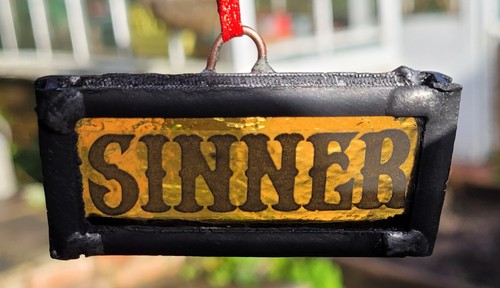 Stained glass sinner church - glass,