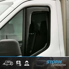 Wind Deflectors for Ford Transit Mk8 2013-up 2 PC set in Dark Smoke with Clips