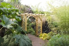 Wooden Garden Pergola Arch - Forest Large Ultima Timber Archway with Trellis