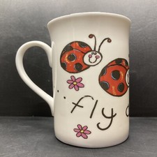 Vintage Lane End Pottery Fly Away Home Ladybirds Ladybugs Bone China Mug England
