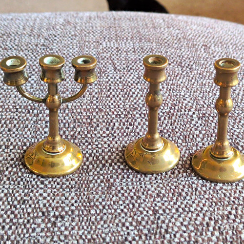 Brass candlesticks 3 - candlesticks, 3-arm