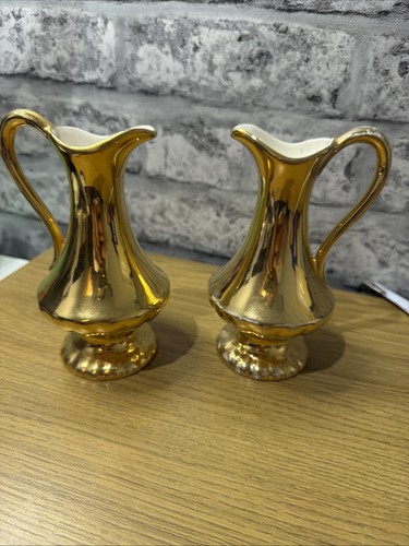 Pair vintage gold - gold, coloured