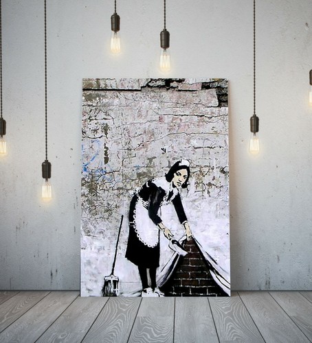 Banksy sweeping maid - sweeping, -deep