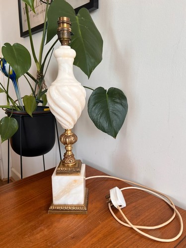 Vintage alabaster onyx brass - onyx,