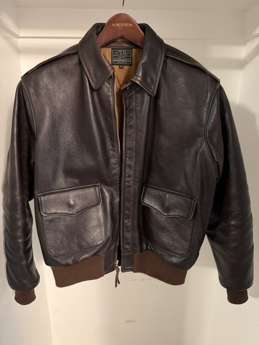 Aero leather bomber dark - aero, a-2