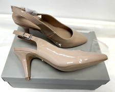 NEW! Carvela (Kurt Geiger) UK3 nude patent Kicker slingback shoes (small mark)