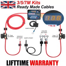 3/5/7m Ready Made Split Charge Kit 12v 140amp VSR Voltage Sense Relay Charger UK