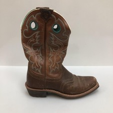 Ariat Western Cowboy Boots Womens Size 6.5 Brown Square Toe Pull Holes 10005960