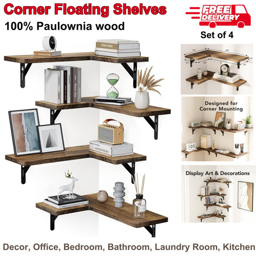 Corner floating shelves set - floating, shelves,