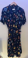 Mandy Marsh Vintage Dress Size 18 Navy Floral Print 1980s Belt Short Sleeve