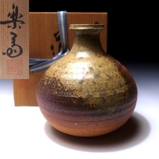 OP23 Japanese Vase, Shigaraki Ware by 1st class potter, Rakusai Takahashi