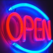 LED Open Shop Neon Sign Light Bar Hotel Restaurant Window Hanging Display Lights