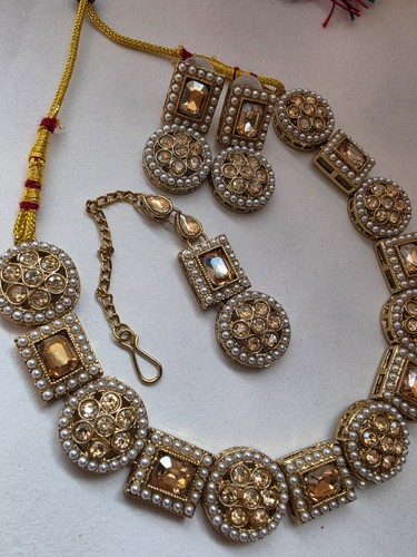 Indian kundan necklace set - indian,
