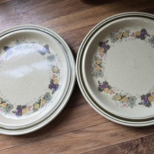 2 x Vintage Royal Doulton Harvest Garland salad or  Side Plates 22cm/8.5” VGC
