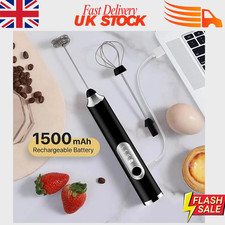 Rechargeable Electric Milk Coffee Frother Whisk Egg Beater Handheld Frappe Mixer