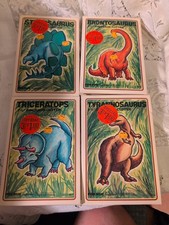 4 Large Vtg Fox Run Cookie Cutters Prehistoric Monsters Dinosaurs w/Box