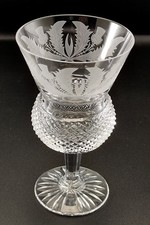 1x Scotland Edinburgh Crystal Thistle Wine Liqueur Sherry Glass Signed 11cm High