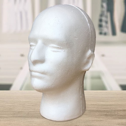 Male mannequin head foam - mannequin, round