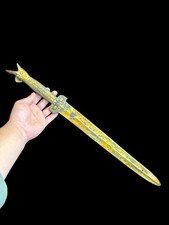 Unique Ancient Near Eastern Gold Gilded Bronze Short Sword With Bird Head