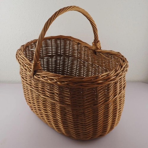 Vintage wicker handle basket - handle,