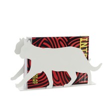 Magazine Rack White Metal Cat