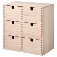 IKEA Mini Chest of 6 Drawers Solid Pine Storage Organizer Paintable, 31x18x32 cm