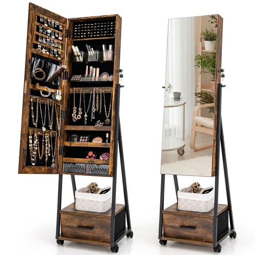 Mobile mirror jewelry cabinet - mirror,