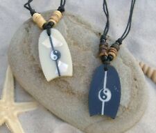 2 BODYBOARD SURFBOARD SURF YIN YANG NECKLACES NECKLACE BLACK WHITE / n293gy
