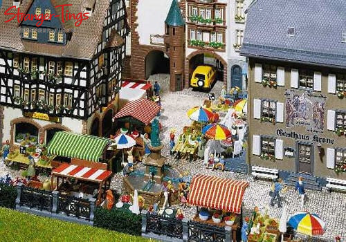Faller market stalls - stalls, carts
