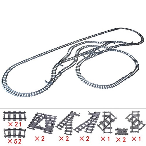 Moc city train tracks - train, straight