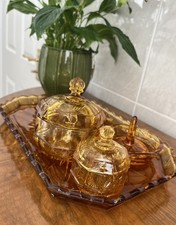 Vintage Art Deco Amber Glass 4