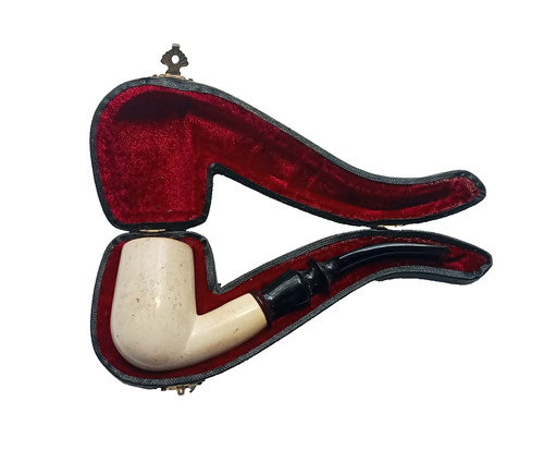 Vintage curved meerschaum pipe - vintage,